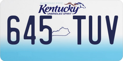KY license plate 645TUV