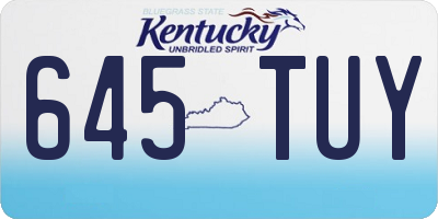 KY license plate 645TUY