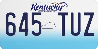 KY license plate 645TUZ
