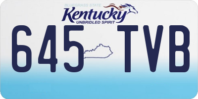 KY license plate 645TVB