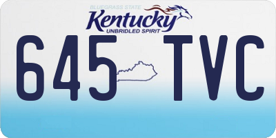 KY license plate 645TVC