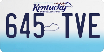 KY license plate 645TVE