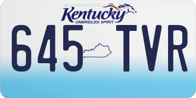 KY license plate 645TVR