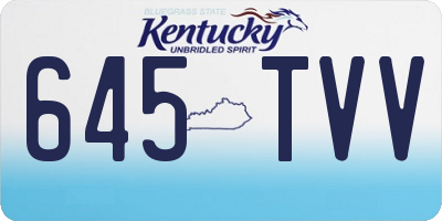 KY license plate 645TVV
