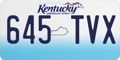 KY license plate 645TVX