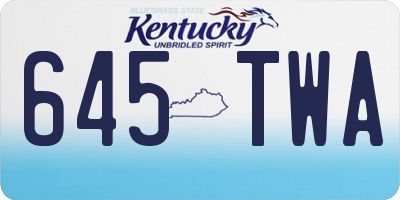 KY license plate 645TWA