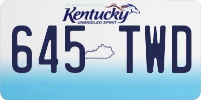 KY license plate 645TWD