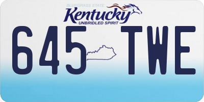KY license plate 645TWE