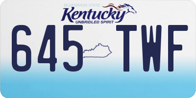 KY license plate 645TWF