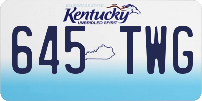 KY license plate 645TWG