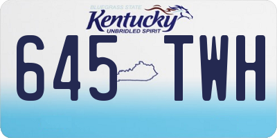 KY license plate 645TWH