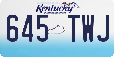 KY license plate 645TWJ