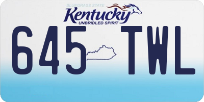 KY license plate 645TWL