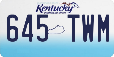 KY license plate 645TWM