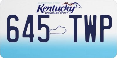 KY license plate 645TWP