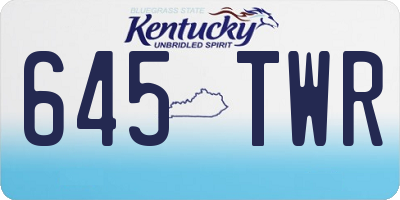 KY license plate 645TWR
