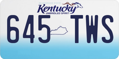 KY license plate 645TWS
