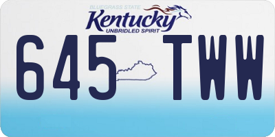 KY license plate 645TWW