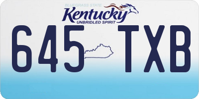 KY license plate 645TXB