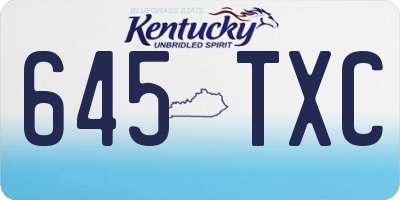 KY license plate 645TXC