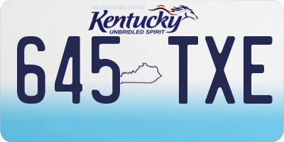 KY license plate 645TXE