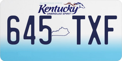 KY license plate 645TXF