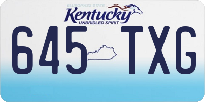 KY license plate 645TXG