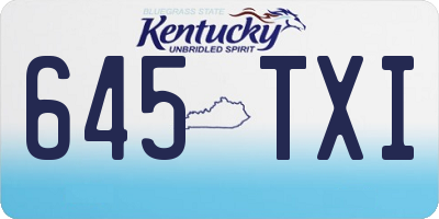 KY license plate 645TXI