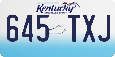 KY license plate 645TXJ