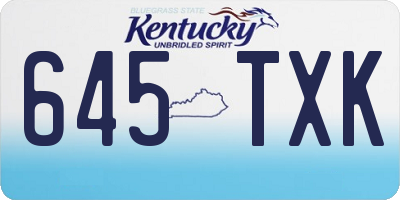 KY license plate 645TXK
