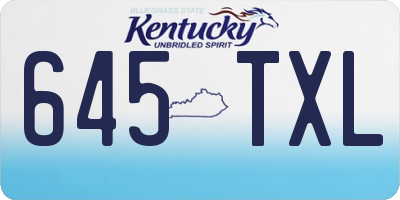 KY license plate 645TXL