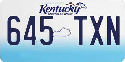 KY license plate 645TXN