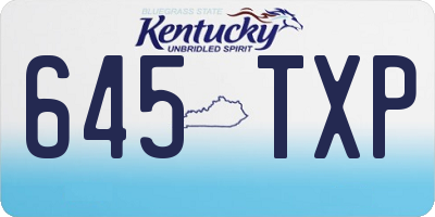 KY license plate 645TXP