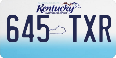 KY license plate 645TXR