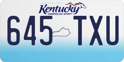 KY license plate 645TXU