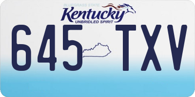 KY license plate 645TXV