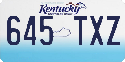 KY license plate 645TXZ