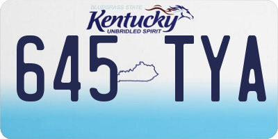KY license plate 645TYA