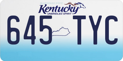 KY license plate 645TYC