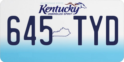 KY license plate 645TYD