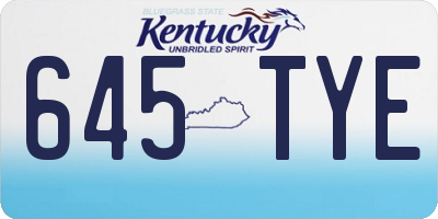 KY license plate 645TYE