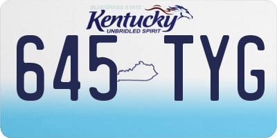 KY license plate 645TYG