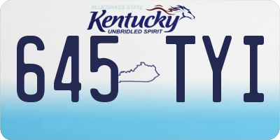 KY license plate 645TYI