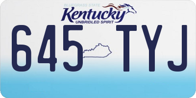 KY license plate 645TYJ