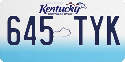 KY license plate 645TYK
