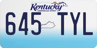 KY license plate 645TYL