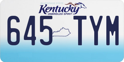 KY license plate 645TYM