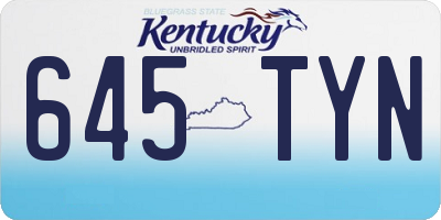 KY license plate 645TYN