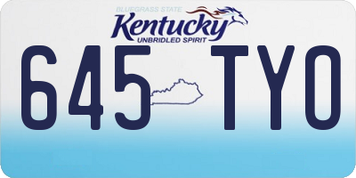 KY license plate 645TYO