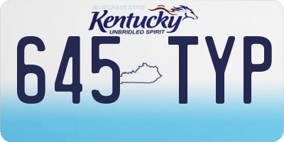 KY license plate 645TYP